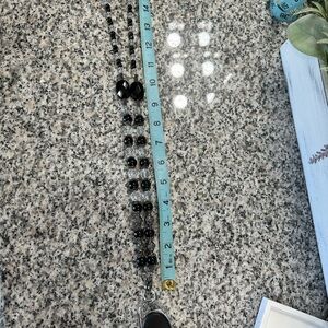 Black Beaded lanyard
